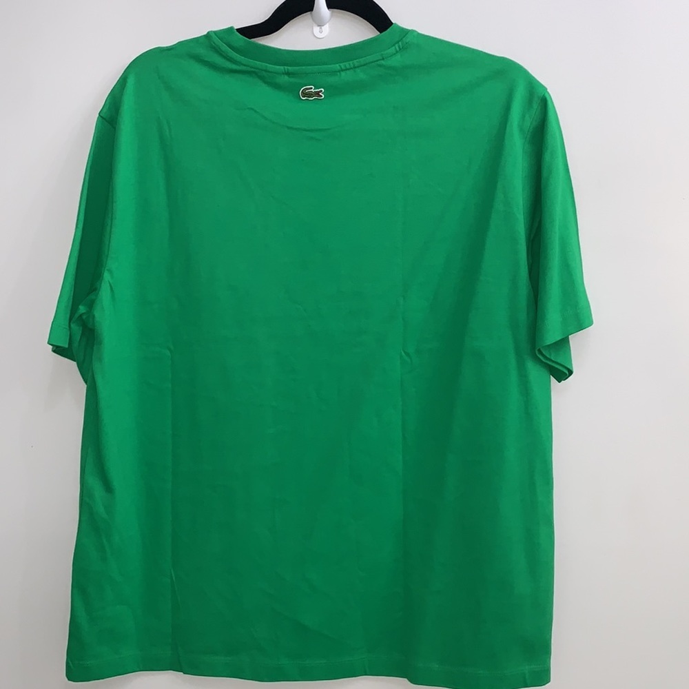 Lacoste X POLAROID WOMEN’S CREW NECK PRINT COTTON T-SHIRT GREEN - Picture 7 of 8